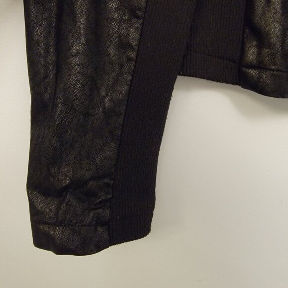 HARPER HERITAGE Jacket Vegan‎ Leather Moto Cropped Biker Coat BLACK Women M - Picture 6 of 11